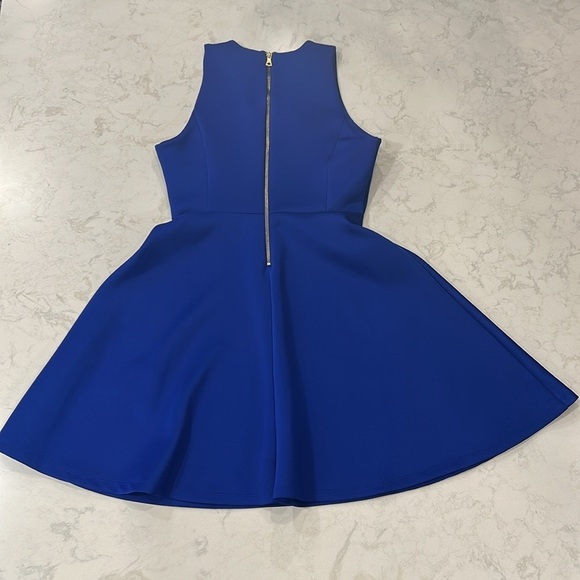 Milly For Design Nation Sapphire Blue Sleeveless Tank Scuba Fit & Flare Dress 10 - Picture 6 of 13